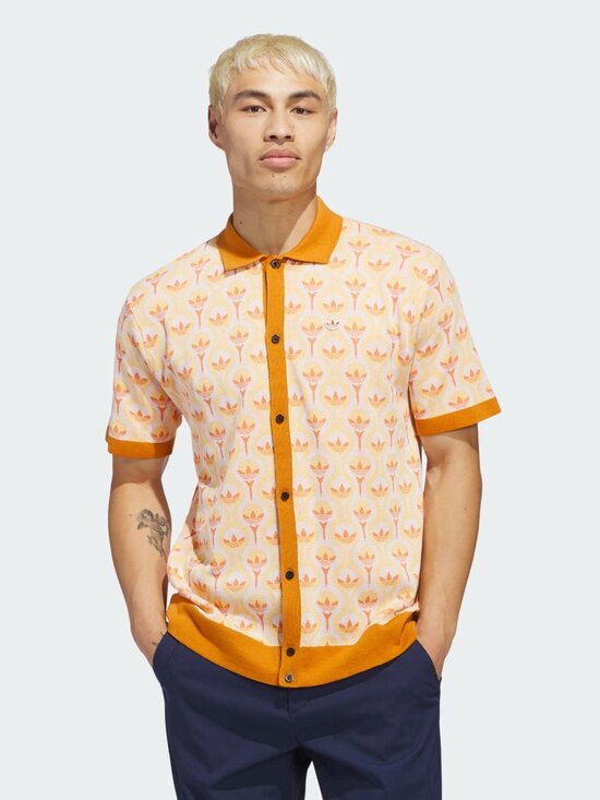 adidas Other - Adidas Originals Knit Polo Men's Medium in Orange Ice Tangerine
